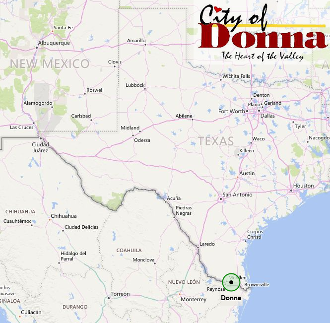 City of Donna Map and City Logo