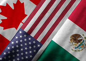 Image of USMCA members' flags